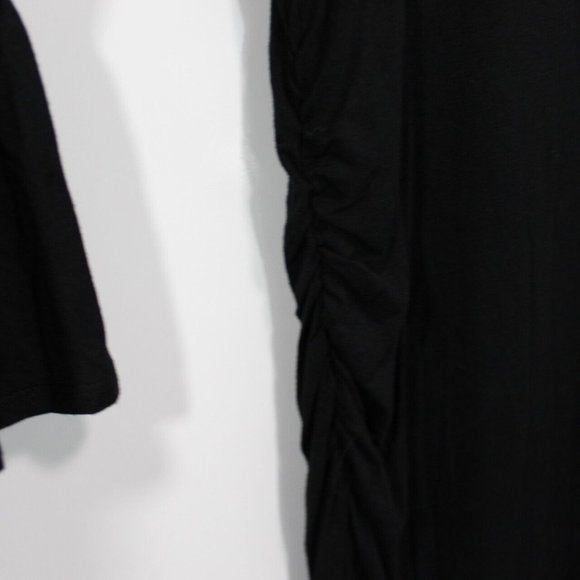 Flutter & Kick Maternity Dress Size Large Black 3/4 Bell Sleeve Knit Stretch - Picture 3 of 5